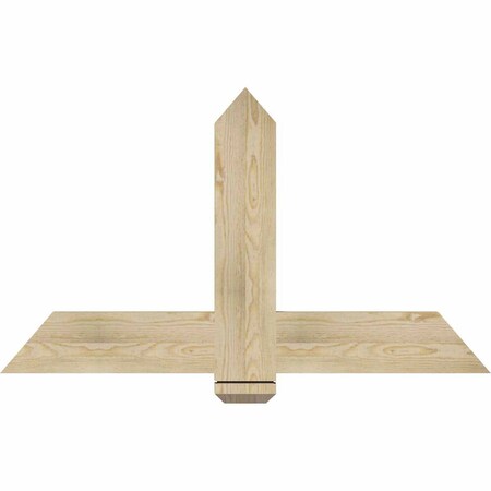 Ekena Millwork Eugene Rough Sawn Timber Gable Bracket, Douglas Fir, 48"W x 28"H x 2"D x 6"F, 14/12 Pitch GBW048X28X0206EUG00RDF